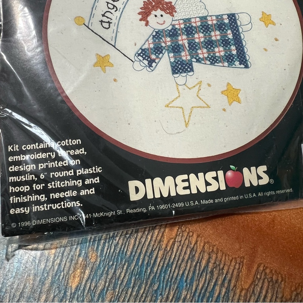 Vintage Dimensions Cross Stitch Kit New Angels Gather Here 1996 USA primitive 90 - Picture 3 of 5